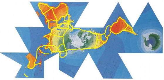 Dymaxion Map with Global Energy Grid